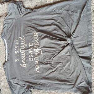 Bare your soul t-shirt size large cotton strong beautiful brave courageous gray